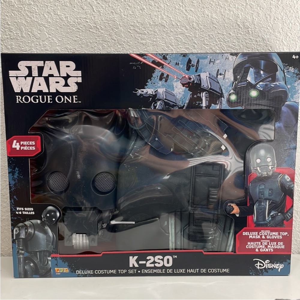 NEW Star Wars Rogue One 4 Piece Disney K-2SO Deluxe Costume Rubies Kids sz 4-6
